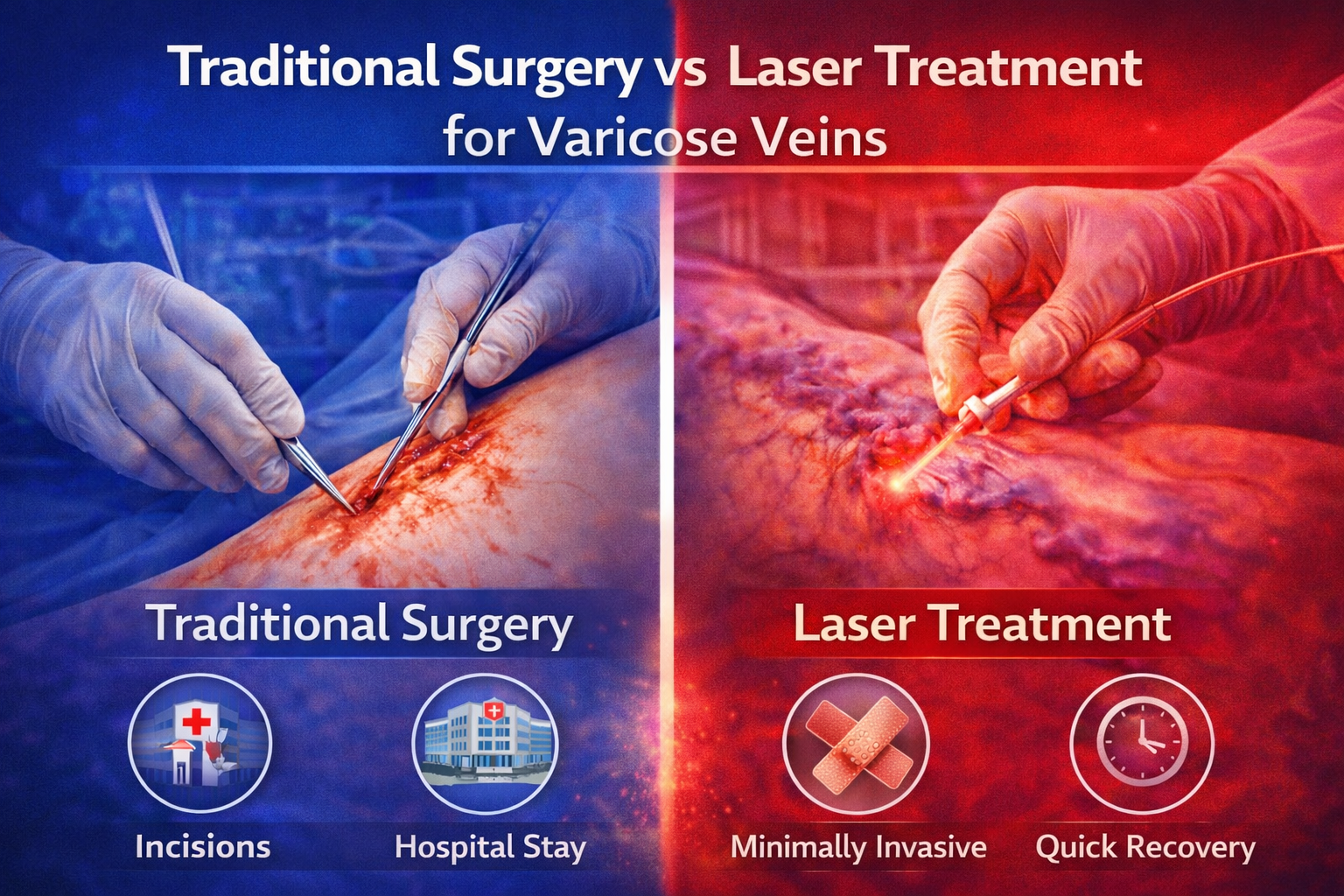 Traditional Surgery vs Laser Treatment for Varicose Veins
